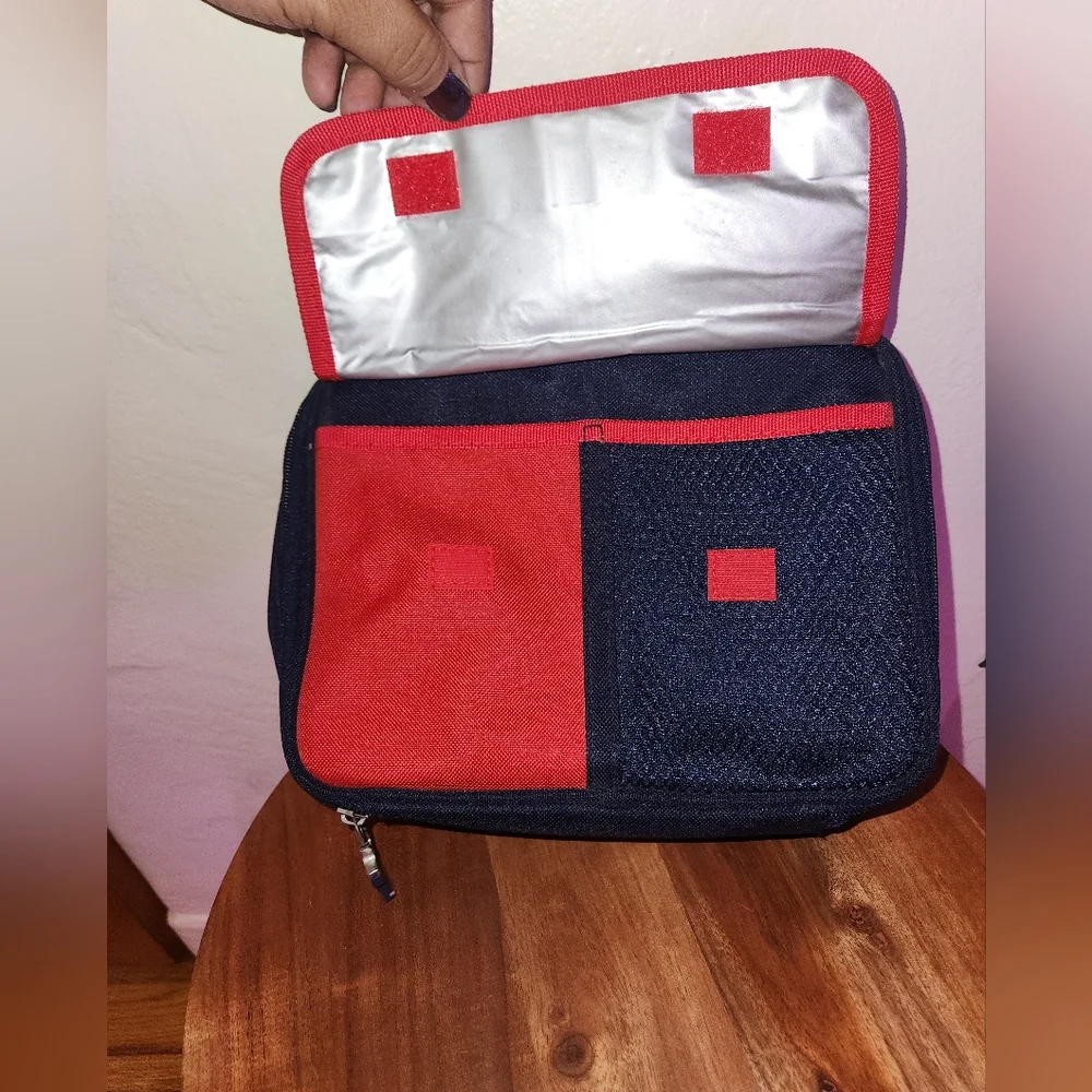 Tommy Hilfiger Red and Blue Lunch Tote - Picture 2 of 3